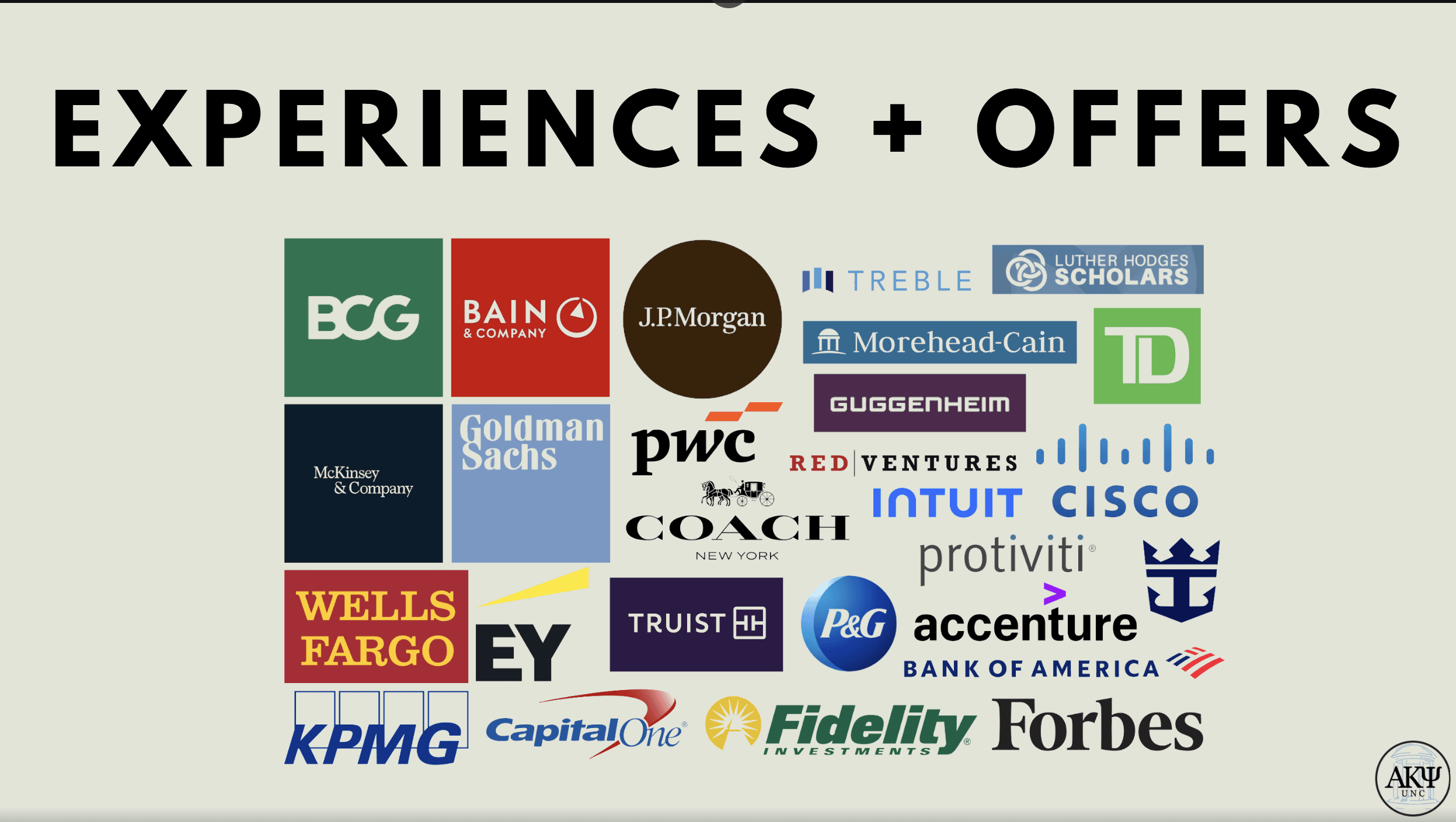 Experiences and Offers — AKPsi Alpha Tau